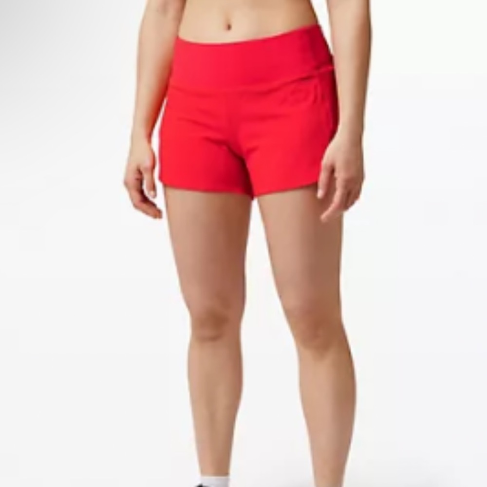 Lululemon speed up shorts carnation red size 6 mid-rise lined 4"